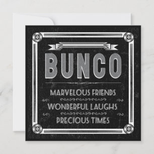  Typografie Bunco Invite Kaart