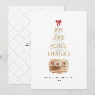 Typografie Business Red Gold kerstboom Feestdagenkaart