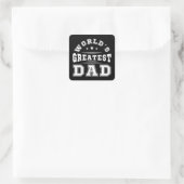Typografie Cadeau voor Vaderdag 's Werelds Beste V Vierkante Sticker (Tas)