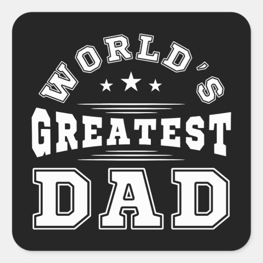 Typografie Cadeau voor Vaderdag 's Werelds Beste V Vierkante Sticker (Voorkant)