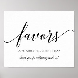 Typografie Calligrafie Huwelijksgunsten Bord | Zwa Poster