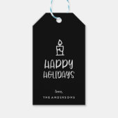 Typografie Candle Happy Holiday Cadeaulabel (Voorkant)