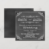 Typografie Chalk Board Kijk bruiloft Kaart (Voorkant / Achterkant)