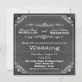Typografie Chalk Board Kijk bruiloft Kaart
