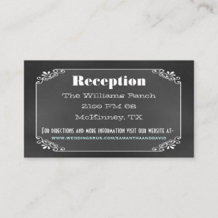 Typografie Chalk Board Wedding Enclosure Card Informatiekaartje