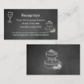 Typografie Chalk Board Wedding Receptie Kaart (Voorkant / Achterkant)