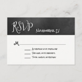 Typografie Chalk Board Wedding RSVP Card