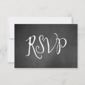 Typografie Chalk Board Wedding RSVP Card (Achterkant)