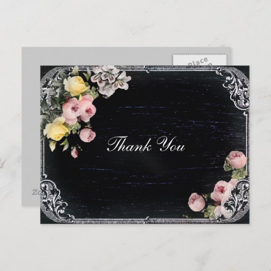 typografie Chalkboard bruiloft bedankt Briefkaart (Voorkant / Achterkant)