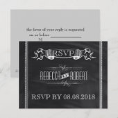 Typografie Chalkboard bruiloft rsvp Uitnodiging Briefkaart (Voorkant / Achterkant)