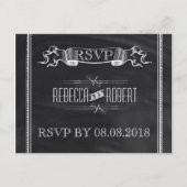  Typografie Chalkboard bruiloft rsvp Uitnodiging Briefkaart (Voorkant)