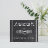 Typografie Chalkboard bruiloft rsvp Uitnodiging Briefkaart (Staand voorkant)