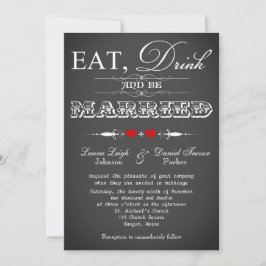 Typografie Chalkboard Bruiloft Uitnodigen 9 Kaart