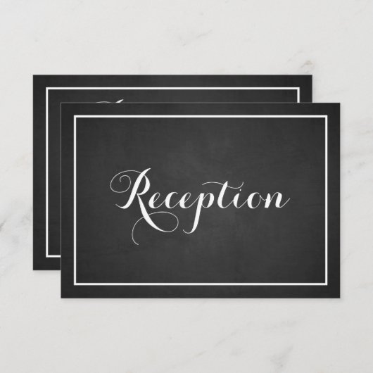  typografie Chalkboard Reception Kaart (Voorkant / Achterkant)