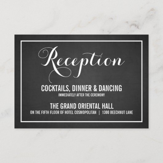 typografie Chalkboard Reception Kaart (Achterkant)