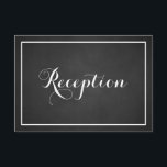 typografie Chalkboard Reception Kaart<br><div class="desc">Kaart voor het opnemen van karton in het karton van het Manuscript van de Typografie</div>