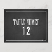 TYPOGRAFIE CHALKBOARD TABLE NUMBER BRIEFKAART (Achterkant)