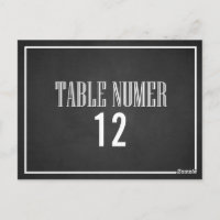 TYPOGRAFIE CHALKBOARD TABLE NUMBER BRIEFKAART