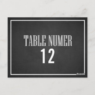 TYPOGRAFIE CHALKBOARD TABLE NUMBER BRIEFKAART