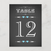 typografie Chalkboard Table Number Kaart (Voorkant)
