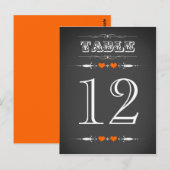 typografie Chalkboard Table Number Kaart (Voorkant / Achterkant)