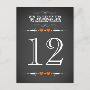 typografie Chalkboard Table Number Kaart