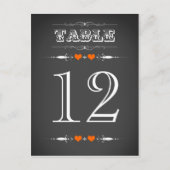  typografie Chalkboard Table Number Kaart (Voorkant)
