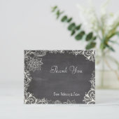  typografie Chalkboard Wedding dank u Briefkaart (Staand voorkant)