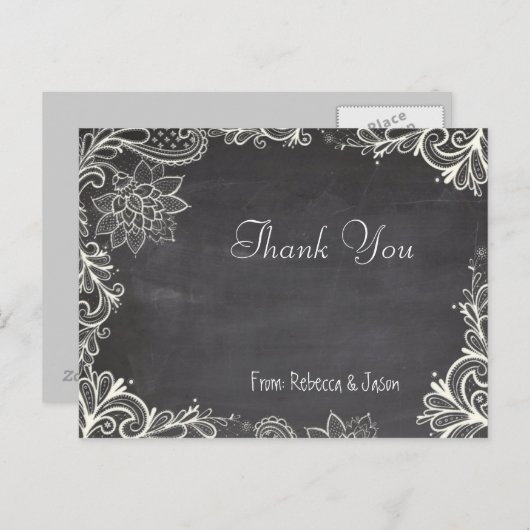  typografie Chalkboard Wedding dank u Briefkaart (Voorkant / Achterkant)