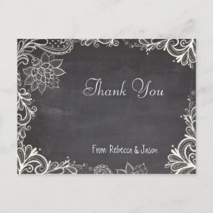  typografie Chalkboard Wedding dank u Briefkaart