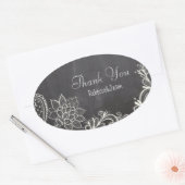  typografie Chalkboard Wedding dank u Ovale Sticker (Envelop)