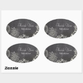  typografie Chalkboard Wedding dank u Ovale Sticker (Vel)