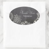  typografie Chalkboard Wedding dank u Ovale Sticker (Tas)