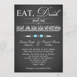 Typografie Chalkboard Wedding Invite 10 Kaart
