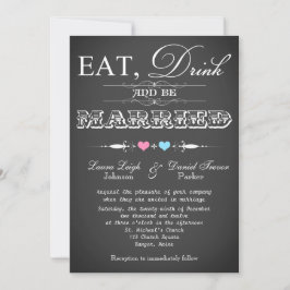  Typografie Chalkboard Wedding Invite 11 Kaart