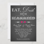  typografie Chalkboard Wedding Invite 2 Kaart (Voorkant)
