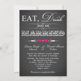  typografie Chalkboard Wedding Invite 2 Kaart