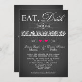  typografie Chalkboard Wedding Invite 2 Kaart (Voorkant / Achterkant)