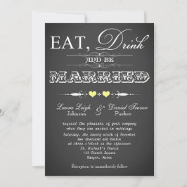  typografie Chalkboard Wedding Invite 4 Kaart