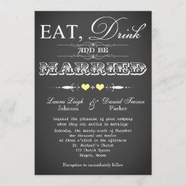 typografie Chalkboard Wedding Invite 4 Kaart