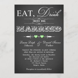 typografie Chalkboard Wedding Invite 5 Kaart