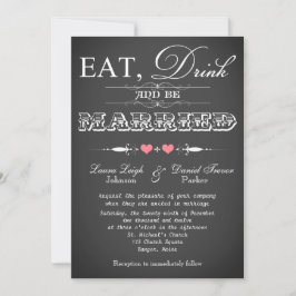  typografie Chalkboard Wedding Invite 7 Kaart