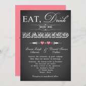  typografie Chalkboard Wedding Invite 7 Kaart (Voorkant / Achterkant)