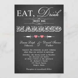 typografie Chalkboard Wedding Invite 7 Kaart