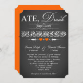  typografie Chalkboard Wedding Invite 7 Kaart (Voorkant / Achterkant)