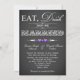  typografie Chalkboard Wedding Invite 8 Kaart