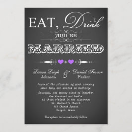 typografie Chalkboard Wedding Invite 8 Kaart