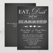  typografie Chalkboard Wedding Invite Kaart (Voorkant / Achterkant)