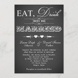 typografie Chalkboard Wedding Invite Kaart