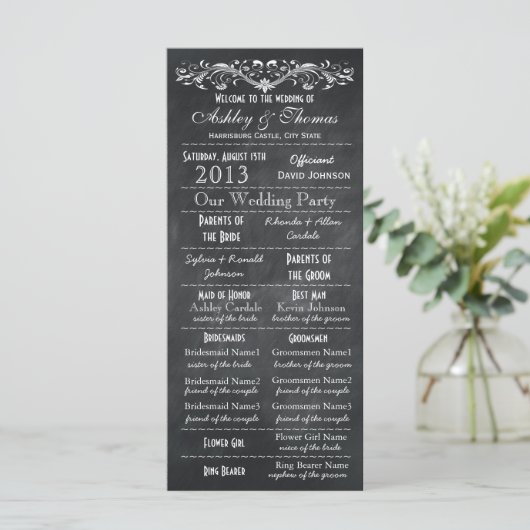 Typografie Chalkboard Wedding Programma's (Staand voorkant)